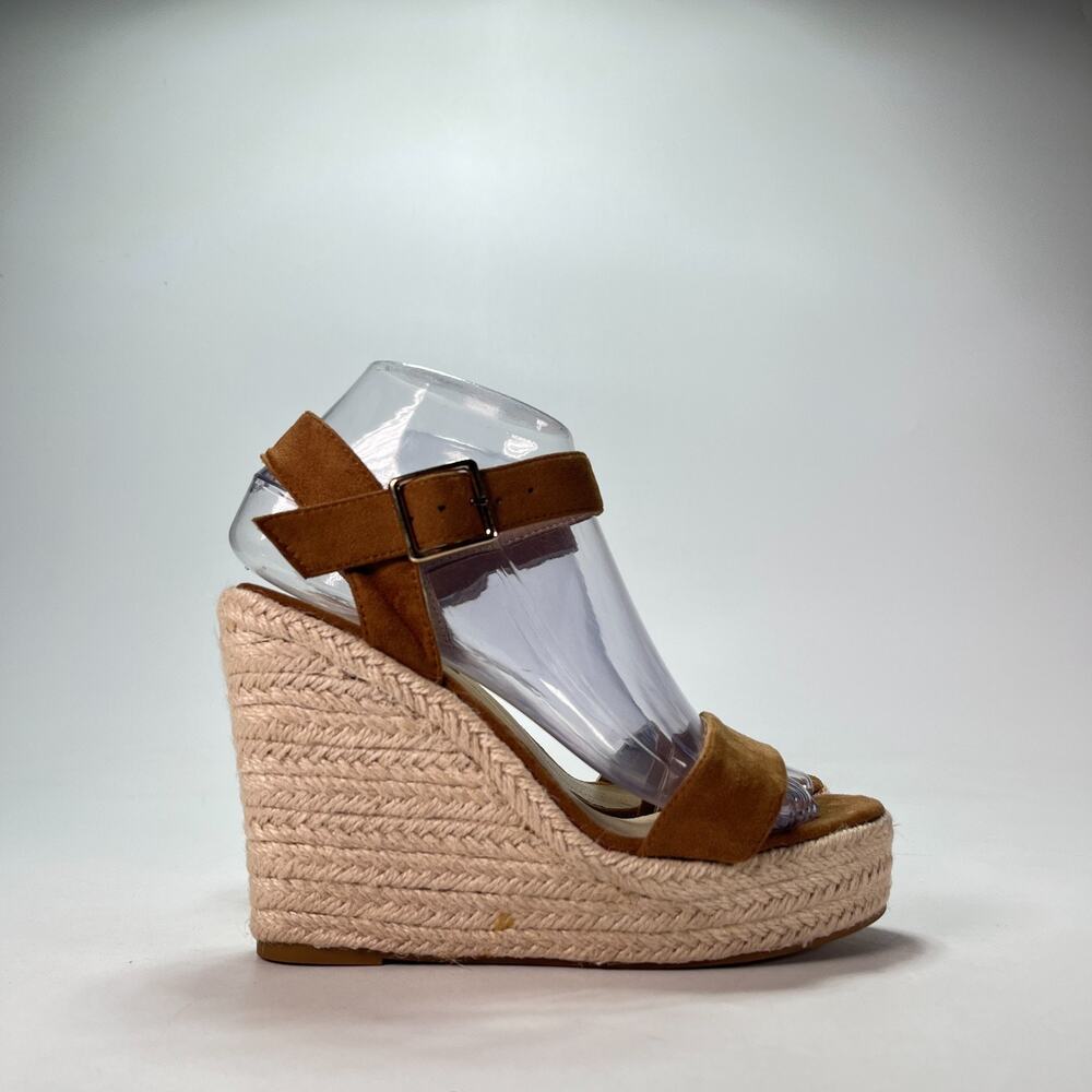 VICKI VICKI Brown Espadrilles Braided Rope Platform Wedge Sandals Women's Size 7